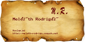 Meláth Rodrigó névjegykártya